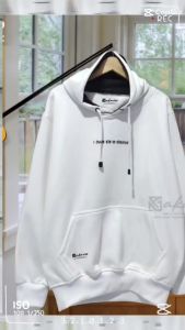 Switer Distro Pria Kekinian 2024 Bandung Akazoo Warna Putih Just Sit In Slince Tulisan Hitam