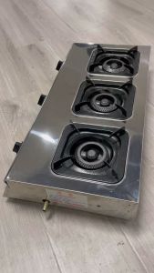 HEJI 2023 3 Burner Gas Stove Stainless Steel Commercial 3 Burner Gas Stove Heavy Duty Easy To Clean Electronic Ignition Standard Burner Gas Stove Burner For Gas Stove Sale Size 70x36x10cm