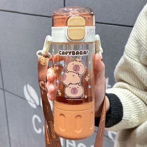 Portable Childrens Plastic Straw Cup High Temperature Resistant Double Water Cup Kindergarten Water Bottle Tritan Material