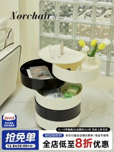 NORCHAIR Nordic Simple Bedside Table Rotatable Mobile Storage Cabinet Small Household Use Popular Internet Red Design