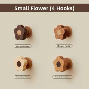 ZHIYUNJU | Cloud Residence Solid Wood Hook No Drilling Door Back Clothes Hanger Wall Mounted Entrance Hall Coat Hook Durable Easy Install