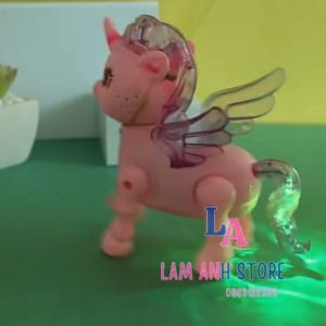 Đồ Chơi Ngựa PONY Kỳ Lân Pin Di Chuyển Có Đèn Nhạc Cho bé Tập Bò