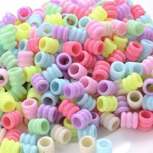 iYOE 300pcs Mix Tube Acrylic Beads Big Hole Plastic Spacer Beads For DIY Jewelry Making Bracelet Necklace Handmade Keychain