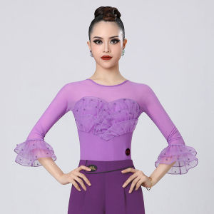 DANBAOLUO | High-end Flared Sleeve Latin Dance Top