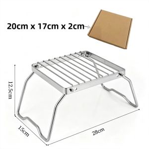 Di Động Ngoài Trời Mini Giá Đỡ Bếp Inox Cắm Trại BBQ Giá Nồi Khay Nướng Bánh Giá Đỡ Tấm Chắn Gió Sử Dụng Bằng Tay