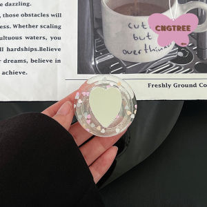 ตู้เสื้อผ้าแบบติดผนังสำหรับโทรศัพท์มือถือแบบพับได้พร้อมกระจกสะท้อนแสง ดึงดูดแม่เหล็กแรงสูง รูปหัวใจสีชมพู กล่องลม กระจกสำหรับแต่งหน้า วัสดุอะคริลิก