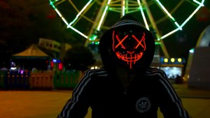 Halloween Mask Scary Mask LED Light up Mask Purge Mask Face Mask for Halloween Festival Cosplay Costume Party Halloween Decoration Men Women LED Light Up Mask Fear Mask for Halloween Festival Party