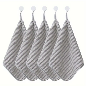 5-Piece Premium Soft Highly Absorbent Hand Towel Set - 11.8*11.8 inch Fast Drying Washcloths for Home Use & Daily Essentials