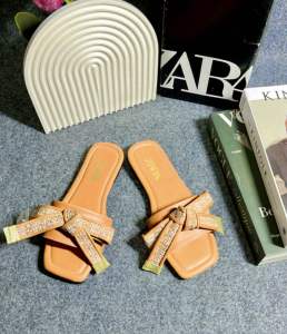 Sandal Selop Zara Flat Pita Rajut Besar Cantik Sandal Korean Style Terbaru Kode SM11