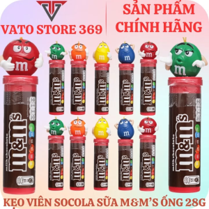 Kẹo socola sữa M&M milk chocolate nâu ống 28g