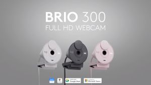 Logitech BRIO 300 1080p 2 Megapixel webcam with auto light correction noise-reducing mic and USB-C connectivity