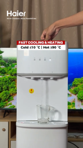 Haier Bottom Load Water Dispenser Quick Chill Freestanding Hot & Cold Water Dispenser (Black/White)