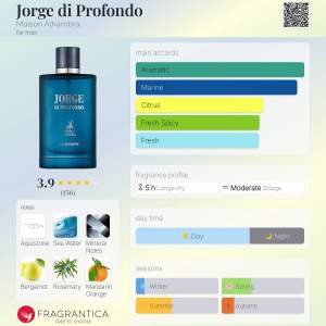 Maison Alhambra Jorge Di Profumo Edp Deep Blue 100ml for man long lasting 100 % Original Arab perfum
