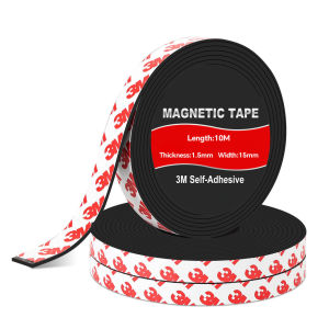 10Meters/roll Magnetic Tape Flexible Magnet Tape Strips with 3M Adhesive Backing Magnetic Strip Perfect for whiteboards & Fridge Organization