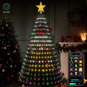 Đèn LED Thông Minh Trang Trí Cây Thông Noel RGB Điều Khiển Bằng Ứng Dụng Tự Tạo Văn Bản Hình Ảnh Nhịp Điệu Âm Nhạc Tương Thích Bluetooth Có Thể Điều Chỉnh Độ Sáng Đèn Trang Trí Ngày Lễ