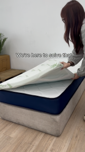 DREAMAX Oana Bamboo Foam Topper Elastic Straps Mattress Protector