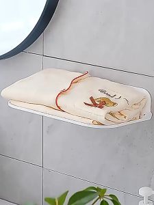 พร้อมส่ง ชั้นวางของพลาสติก พับแผ่น อุปกรณ์ติดผนัง  แบบพับได้ ติดผนัง ห้องครัว ห้องน้ํา ไม่ต้องเจาะรู ลอยน้ํา