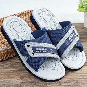 รองเท้าแตะส้นหนาสำหรับผู้ชายในช่วงฤดูร้อนของ Jinglei รองเท้าแตะพื้นฟองน้ำหนักเบา กันลื่น ทนทานต่อการสึกหรอ สำหรับใช้ในบ้านและกลางแจ้ง