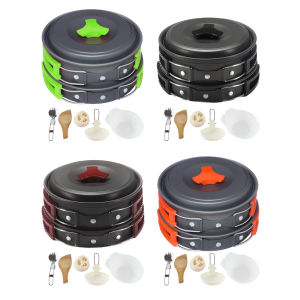 Outdoor Camping Cooking Set Pot Pan Set Camping Cookware Set with Bag Cookset Cooking Kit for Camping Backpacking Picnic