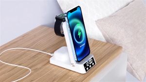 Foldable 4 in 1 Wireless Charging Desk Station | Digital Clock