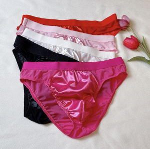 Mens Pearl Short Pants Shiny Mesh Low Waist Comfortable Breathable Triangular Underwear Colorful Candy Color Antibacterial