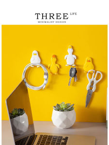Creative Hook Tlife Duckly Adhesive Strong Wall Mounted No Trace Door Back Hanging Hook Plastic Material No Drilling Required
