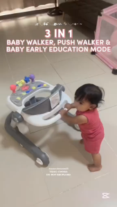 Baby walker 5-in-1 baby push walker Music anti-slip anti-rollover trolley