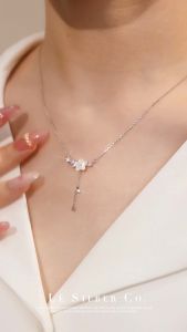 Le Silber Co. S925 Sterling Silver - Flora Series Garden Necklace Rantai Leher Perak