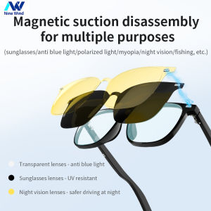 NineWind Kính âm thanh Bluetooth thông minh G05-T3 từ tính không dây đa chức năng Kính râm lái xe gọi nhạc đi xe đạp phân cực chống Đèn xanh dương kính thời trang