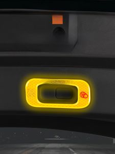 Reflective Warning Stickers for Geely Galaxy E5 Electric Boot Lid Switch Identification Car Decals Interior Decoration Products