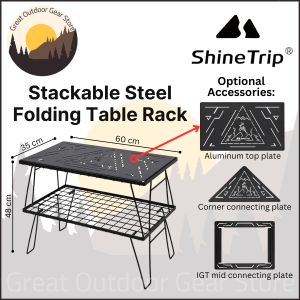 ShineTrip Mesh Steel Folding Table for Outdoor Camping Multipurpose Portable Picnic Grid Desk Stove Tea Cooking BBQ Table A416
