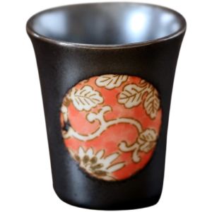 ชุดเครื่องดื่มญี่ปุ่นสไตล์โบราณ แก้วใส ชาม ช้อน ชุดชงชาเซรามิค ลายดอกไม้ แก้วน้ำเปล่าขนาดเล็ก