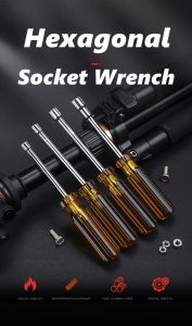 5/5.5/6/7/8/9/10mm Socket Wrench Hex Wrench High Carbon Steel Hex Nut Screwdriver Hex Nut Screwdriver Manual Repair Tool