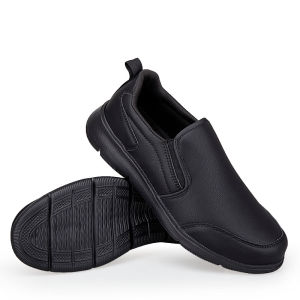 Lesvago Men Loafers Loose soft men PU leather shoes waterproof non slip lightweight wide toe Elderly Shoes