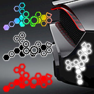 ตกแต่งใบหน้ารถจักรยานยนต์กันน้ำกันน้ำรูปลอกสะท้อนแสงเกียร์รังผึ้ง - สติกเกอร์