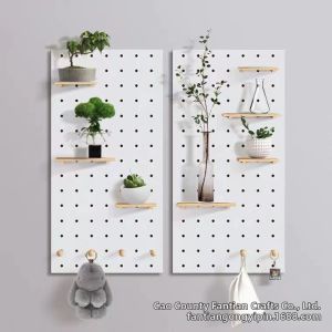 Wooden Shelving Unit for Storage and Hanging
