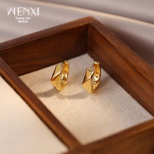 WENXI | Bông Tai Hình Thoi Bạc Độc Đáo