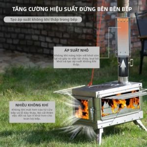 Ống Khói Bếp Cắm Trại Đa Năng CHANGE MOORE Đường Kính 2.17/55mm Phụ Kiện Đốt Cháy Thứ Cấp Cho Lều Chất Liệu Thép Không Gỉ