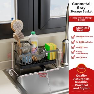 Multifunctional Sink Drainer and Organizer Dish Rack