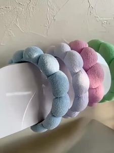 Fashion Microfiber Washing Wristbands Scrunchies Puffy Headband Spa Bubble Headband for Washing Face Makeup Shower Skincare