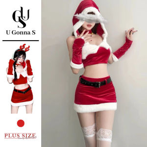 U Gonna S Đồ lót giáng sinh cho nữ đồ ngủ màu đỏ không tay Bodycon v-cổ hở lưng nâng ngực thời trang đàn hồi ngủ bên 2025 thiết kế mới quà tặng cho bạn gái