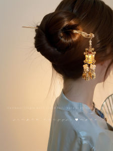 Elegant Glowing Palace Lamp Hairpin Womens New Chinese Style Mid-Autumn Festival Hair Accessories Vintage Court Retro Hairpin