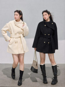 JULULOOK | Áo Khoác Len Dây Đeo Hạt Ngọc Trai Plus Size