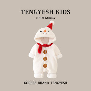 South Korea Tengyesh Baby One Hundred Days Christmas Costume for Taking Photo Newborn Baby Super Cute Snowman Jumpsuit Winter Clothes