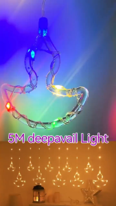 Diwali 3Color Curtain Fairy light 5Meter 11Mode Deepavali decaration Led light strip Lampu hiasan Lotus lamp Lampu led