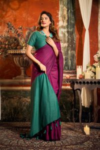 Mul Cotton Sarees with Contrast Pallu & Fancy Tassels with Matching Blouse Piece Beautiful Saree Collections for Women