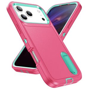 3IN1 Hybrid Military Anti-Shock Phone Case for IPhone 17 17Pro 17 Air 17 Pro Max Heavy Duty Shockproof Armor Kickstand Cover