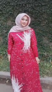 ( S M L XL XXL ) Terbaru 2022 Gamis twill rayon pelangi gamis twill tidye gamis twil rayon super abstrak - Home Dress Homey