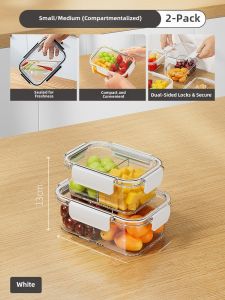 Food Grade Childrens Lunch Box Picnic Lunch Box Fruit Box Grade Primary School Student Outdoor Travel Anti-Mold Plastic Box