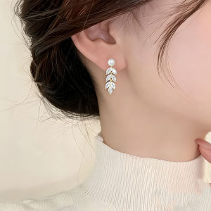 Pianist | Hypoallergenic Face-slimming Earrings Zircon Wheat Pearl Tassel